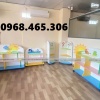 Kệ gỗ mầm non 3 tầng, kệ mầm non gỗ MDF nhiều màu