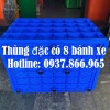 Thùng nhựa đặc có bánh xe 78*63*55cm, thùng nhựa kích thước lớn, thùng có bánh xe