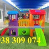 Nhà leo cầu trượt trẻ em,Bộ nhà leo cầu trượt 2 khối đa năng