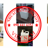 Can nhựa 5 lít đựng nước rửa tay, can nhựa 2 lít đựng thuốc diệt cỏ, can 1 lít đựng chất hóa học tạo