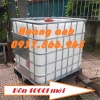 Bồn nhựa, bồn nhựa cũ 1000l độ mới cao, bồn 1000l có khung thép bao quanh