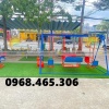 Xích đu 3 dạng 8 chỗ ngồi, xích đu mầm non ngoài trời