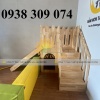 Cầu trượt gỗ liên hoàn, cầu trượt gỗ ngoài trời giá rẻ