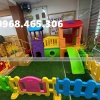 Bộ cầu trượt 2 khối nhà cho bé, ngôi nhà cầu trượt trẻ em