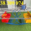 Bập bênh 4 ghế gấu mầm non, bập bênh mầm non đế cong 4 ghế gấu