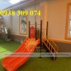 Cầu trượt máng đôi ngoài trời cho trẻ em, cầu trượt ngoài trời giá rẻ