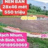 BÁN ĐẤT NỀN 2 MẶT TIỀN GẦN CỐNG RẠCH NHUM – XÃ KHÁNH BÌNH, CÀ MAU