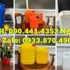 Bình nhựa 5 lít đựng hóa chất, can nhựa 2 lít đựng javel, bình nhựa 1 lít đựng chất ngâm 