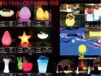 Bàn ghế nhựa cafe phát sáng, bàn ghế đèn led