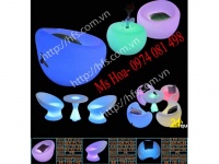 Bàn ghế nhựa cafe phát sáng, bàn ghế đèn led