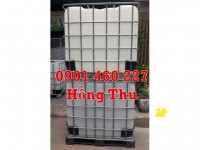 Vỏ thùng nhựa 1000l đựng hóa chất, tank nhựa vuông 1000 lít giá rẻ, bồn nhựa vuông 1000 lít có khung sắt 