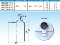 Bồn chứa nước, hóa chất, PE tank 100 lít loại CEN-B TEMA PAKCO Chính hãng hàng sẵn giao