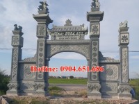 Xây mẫu cổng đá đẹp nhà thờ họ nhà từ đường tại Thái Nguyên, Bắc Kạn