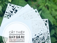 Thiêp cưới cắt laser sang trọng, cắt laser giấy làm thiệp 