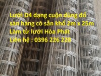 Xưởng sản xuất lưới thép hàn D4 , dùng đổ sàn bể bơi, đường, mái nhà D4 a (150mm X 150mm)- 2m x 25m