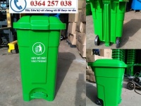 Thùng rác công cộng, thùng rác 120l có bánh xe, nắp đậy giá rẻ 