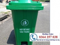 Thùng rác công cộng, thùng rác 120l có bánh xe, nắp đậy giá rẻ 