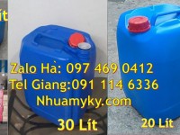 Can nhựa 25 lít vuông xanh có nắp thoát khí đựng axit, can 20l giá rẻ, can 25l trắng,can dẹp 30 lít 