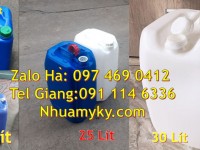 Can nhựa 25 lít vuông xanh có nắp thoát khí đựng axit, can 20l giá rẻ, can 25l trắng,can dẹp 30 lít 