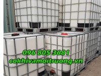 Thùng nhựa vuông cũ 1000l đựng dầu thải
