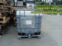 Thùng nhựa vuông cũ 1000l đựng dầu thải