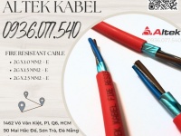 Cáp chống cháy Altek Kabel 2x1.0 mm2, có chống nhiễu Al Foil