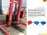 Xe Nâng Bán Tự Động Chân Khuỳnh 1.5 Tấn Cao 3M