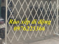 Hàng rào xếp sắt kéo tay , hàng rào xếp gọn di động 