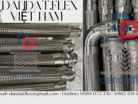 Ống mềm cao su thủy lực bọc lưới inox 304, khớp nối mềm nối ren