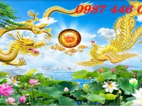 Tranh gạch men rồng vàng HP07293