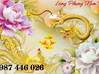 Tranh gạch men rồng vàng HP07293