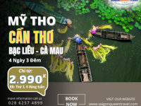 Du lịch Miền Tây miệt vườn tham quan Chợ nỗi, check in căn nhà màu tím cực hot