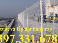 Hàng rào thép phi 5 ô 50x100 gập 2 đầu tam giác