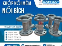 Khớp nối mềm máy phát điện, khớp nối chống rung inox, khớp nối mềm kim loại nối ren