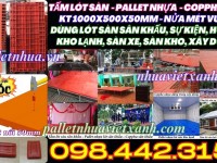 Pallet nhựa lót sàn sân khấu 1000x500x50mm mặt liền màu cam