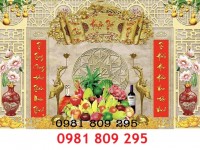 Tranh gạch mâm ngũ quả , gạch 3d phòng thờ HN999