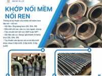 Khớp Nối Mềm Inox Nối Ren, Khớp nối mềm nối bích chịu nhiệt, Khớp nối mềm inox 304