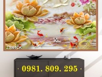  Tranh gạch hoa sen 3d mới nhất hiện nay HT882