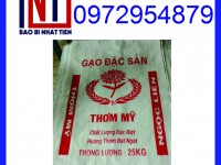 Bao bì đựng gạo 25kg, bao gạo 25kg PP dệt in Flexo