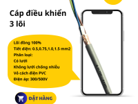 Cáp điều khiển 3 lõi, cáp truyền tín hiệu 3 lõi Altek Kabel  Thông số kỹ thuật: Số lõi: 3 lõi Tiết d