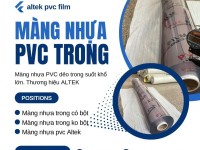 Màng nhựa pvc trong suốt không phun bột 0.20mm