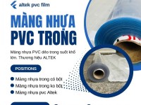 Màng nhựa pvc trong suốt không phun bột 0.5mm