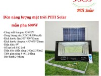 Đèn pha năng lượng mặt trời siêu sáng Piti Solar 600W