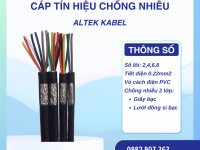 Cáp truyền tín hiệu có lưới chống nhiễu Altek  Quy cách: 2-4-6-8 lõi x 0.22mm² Lõi đồng 100% xi mạ c