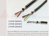 Cáp truyền thông RS485 xoắn chống nhiễu 2 pair 18AWG Altek Kabel