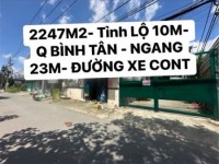 BÁN NHÀ TANG KHU XƯỞNG DÒNG TIỀN 50TR.TỈNH LỘ 10 DT:2450M2 NGANG 23 CHỈ 15 TR/M