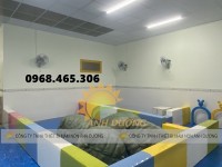 Khung nhà bóng trẻ em bọc simili nhiều màu