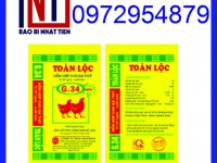 Bao bì thức ăn gia cầm, bao PP dệt in flexo đựng thức ăn cho gà vịt