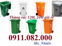  Chuyên nhập khẩu và cung cấp thùng rác nhựa giá rẻ tại miền tây- thùng rác 120l 240l 660l