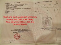 Chính chủ cần bán gấp đất tại Xã Cửa Dương, Phú Quốc, Kiên Giang.